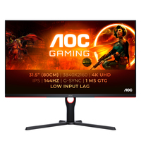AOC G3 U32G3X/BK LED display 80 cm (31.5 inch) 3840 x 2160 pixels 4K Ultra HD Black, …