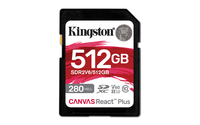 Kingston Technology 512GB Canvas React Plus SDXC UHS-II 280R/150W U3 V60 for Full…