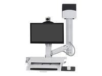 STYLEVIEW SIT-STAND COMBO SYSTEM WITH WORKSURFACE, BRIGHT WHITE TEXTURE
