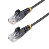 StarTech.com 25cm Black Slim CAT6 Ethernet Cable, Snagless, 100W PoE, UTP, LSZH, …