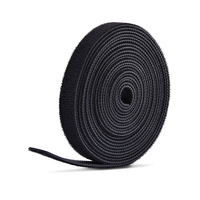StarTech.com 75ft (22.8m) Hook and Loop Roll, 0.5in Wide, Black, Cut-to-Size Reus…