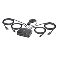 StarTech.com 2-Port USB-C Cable KVM Switch, 4K 60Hz DisplayPort Output, Compact K…