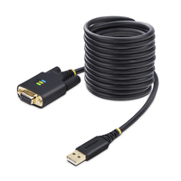 StarTech.com 10ft (3m) USB to Null Modem Serial Adapter Cable, Interchangeable DB…