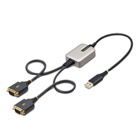 StarTech.com 2ft (60cm) 2-Port USB to Serial Adapter Cable, Interchangeable DB9 S…
