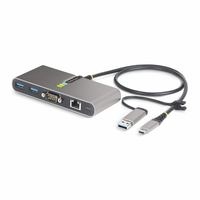 StarTech.com 2-Port USB-C Hub with Ethernet and RS-232, Attached USB-C to USB-A D…