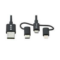 Eaton Tripp Lite Series Universal USB-A to Lightning, USB Micro-B and USB-C Sync/…